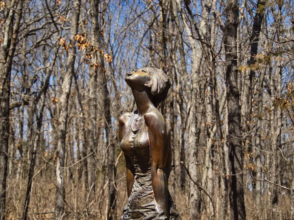 Bronze Sculpture Woman Overland Park Arboretum United States — Stock Photo, Image