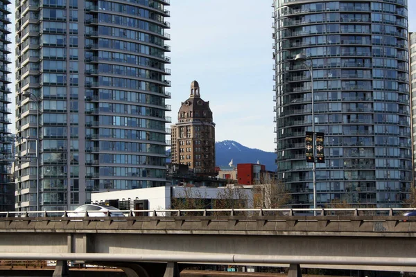 Soltornets Historiska Byggnad Och Brava Torn Centrala Vancouver British Columbia — Stockfoto