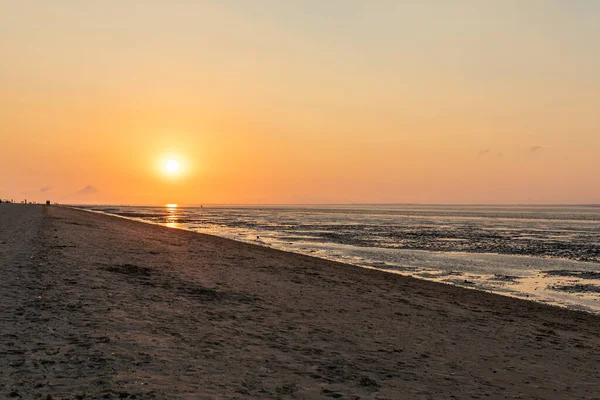 Eine Nahaufnahme Der Nordsee Bei Sonnenuntergang Strandnähe — Stockfoto