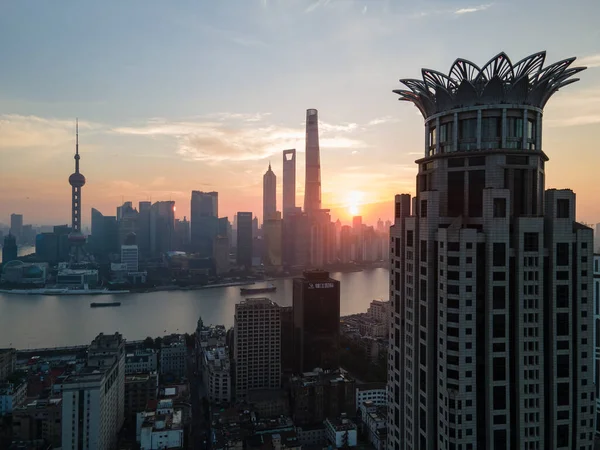 Luftaufnahme Der Gebäude Und Des Turms Von Shanghai China — Stockfoto