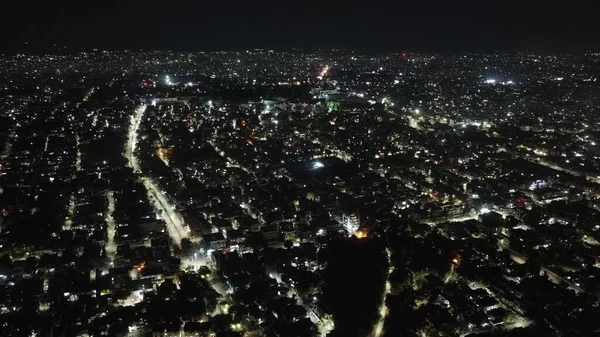 Eine Luftaufnahme Der Stadt Aurangabad Bei Nacht — Stockfoto