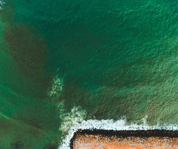 Widok Góry Lotu Ptaka Powierzchnię Zielonej Wody Algierze Algieria — Zdjęcie stockowe