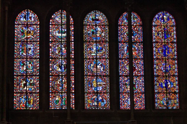 Las Vidrieras Iglesia Notre Dame Dijon Francia — Foto de Stock