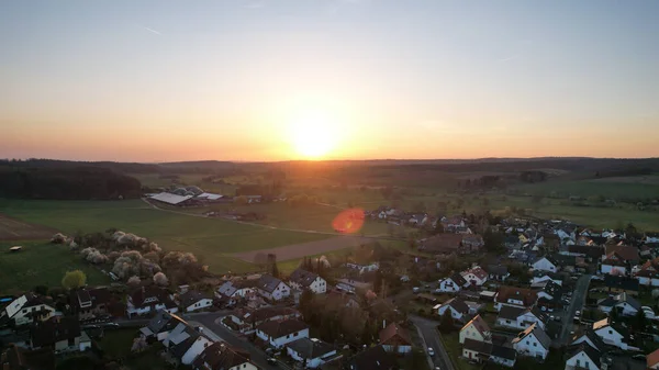 Luftaufnahme Des Sonnenuntergangs Hessen Deutschland — Stockfoto