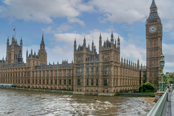 Ngiltere Londra Daki Londra Köprüsü Nden Ngiltere Parlamentosu Nun Güzel — Stok fotoğraf