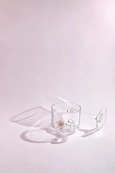 Eine Nahaufnahme Eines Champagnerglases Und Einer Glasschale Auf Weißem Hintergrund — Stockfoto
