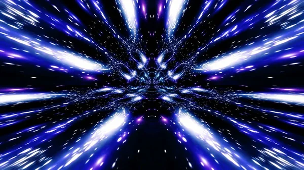 Render Futuristic Abstract Kaleidoscopic Patterns Neon Tunnel Rays Lines — Stock Photo, Image