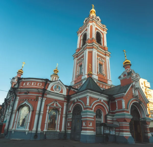 Low Angle Shot Colorful Church Pimen Great Novye Vorotniki Moscow — Stock Photo, Image