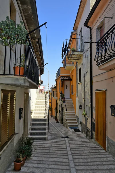 Een Close Van Een Kleine Straat Baselice — Stockfoto