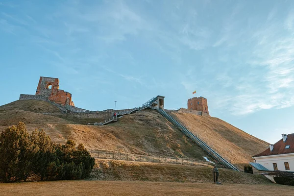 Paesaggio Una Torre Del Castello Gediminas Vilnius — Foto Stock