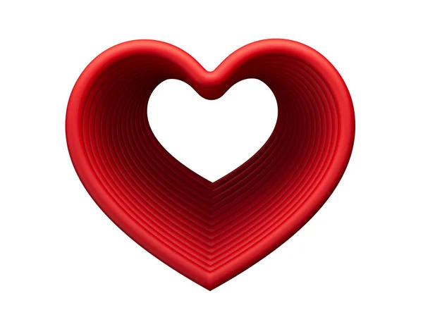 Ícone Coração Vermelho Linear Isolado Fundo Branco — Fotografia de Stock