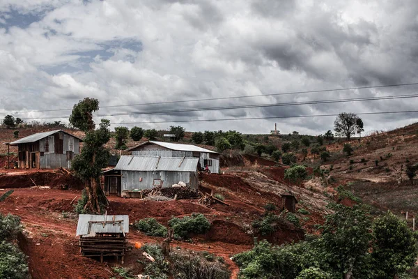 Scenery Small Houses Hills Myanmar — Stock Photo, Image