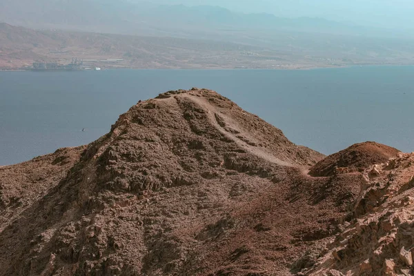 Vista Das Montanhas Beira Lago Sinai Egito — Fotografia de Stock