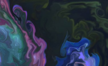 Alkol mürekkebi ve mürekkep renkleriyle modern sıvı sanatının soyut bir tablosu.