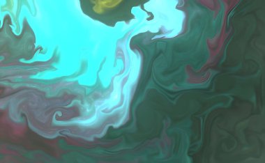 Sıvı bir sanat olarak akrilik boyaların çok renkli soyut dokusu