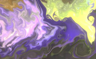 Sıvı bir sanat olarak akrilik boyaların çok renkli soyut dokusu