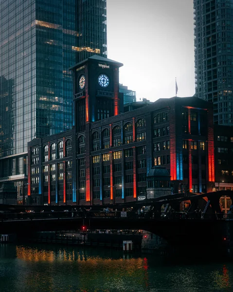 Chicago Día San Patricio Con Río Pintado Verde —  Fotos de Stock