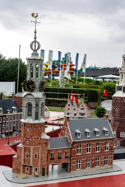 Città Amsterdam Mini Europe Parco Edifici Storici Europei Miniatura Bruxelles — Foto Stock