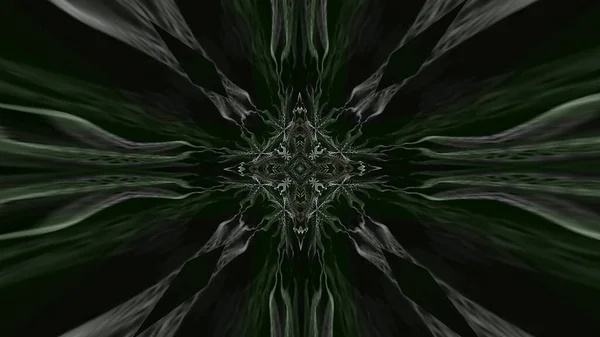 Illustration Eines Dunkelgrünen Endlosen Hintergrundes Der Einem Kaleidoskop Ähnelt — Stockfoto