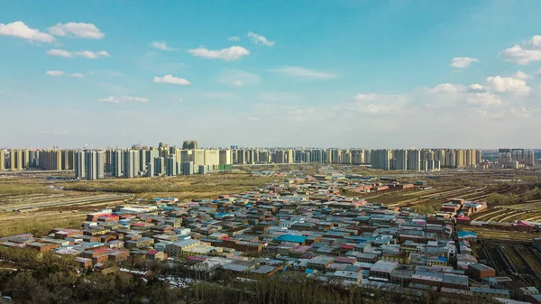 Вид Воздуха Городской Пейзаж Множеством Зданий Харбине Китай — стоковое фото