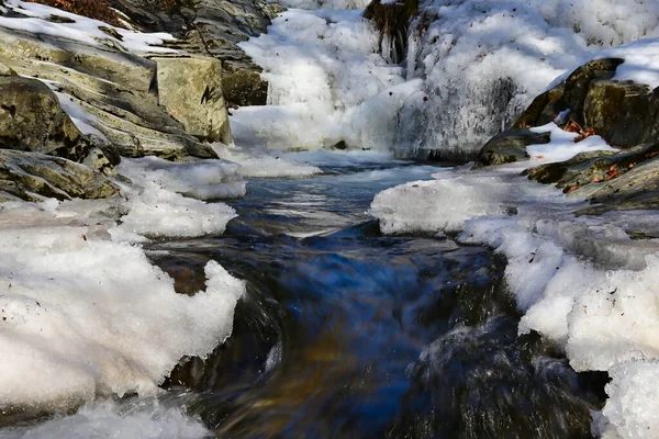 Beautiful Shot Streaming Frozen River — Stock Photo, Image