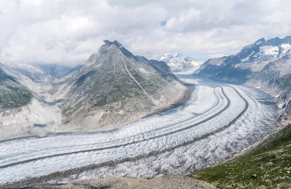 Pohled Jelena Bělolemého Ledovci Aletsch Valais — Stock fotografie