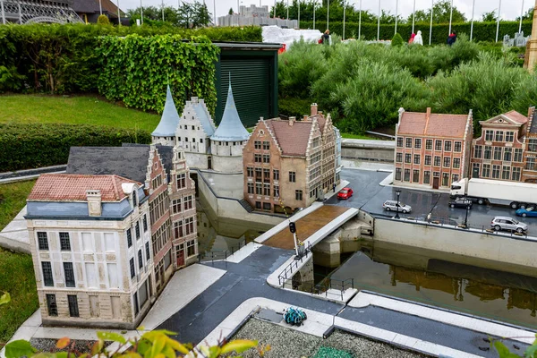 Het Mini Europe Miniatuur Historisch Europees Gebouwenpark Brussel België Europa — Stockfoto