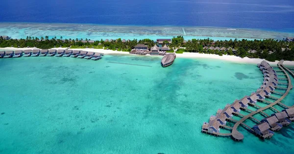 Widok Powietrza Piękny Turkusowy Ocean Malediwach — Zdjęcie stockowe