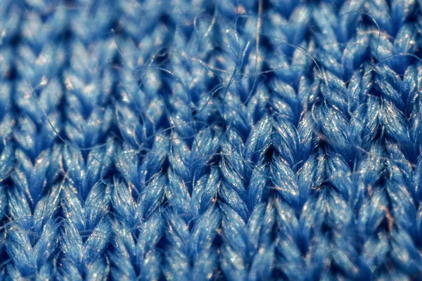 Tiro Macro Uma Textura Corda Azul — Fotografia de Stock