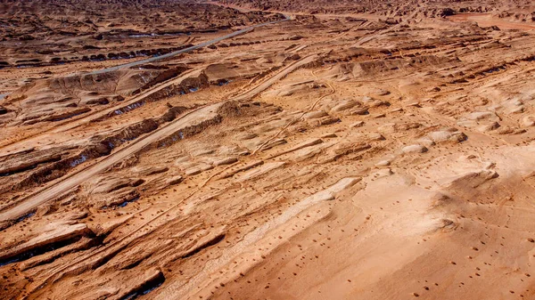 Una Toma Aérea Amplio Desierto Lleno Patios Luz Del Día —  Fotos de Stock