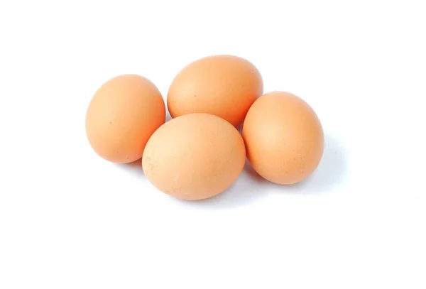 Chicken Eggs Stock White Background — Stock Photo, Image