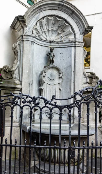 Famosa Fonte Estátua Manneken Pis Bruxelas Bélgica Europa — Fotografia de Stock