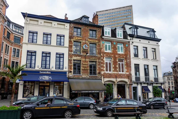 Malownicze Ujęcie Typowych Europejskich Budynków Centrum Brukseli Belgia — Zdjęcie stockowe