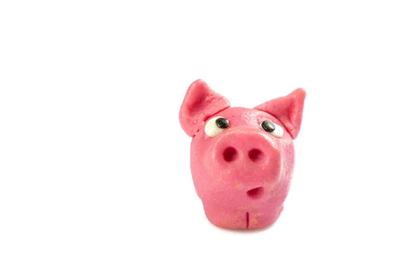 Счастливый Свиной Символ Счастья Белом Фоне — стоковое фото