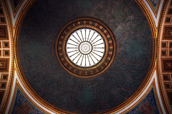 Low Angle Shot Ornamented Ceiling Dome Museum Orsay Paris France — Stock Photo, Image