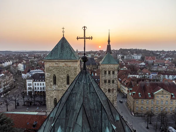 Veduta Aerea Della Cattedrale San Pietro Osnabruck Germania — Foto Stock