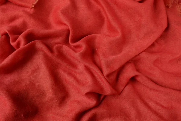 Κοντινό Πλάνο Από Κόκκινο Βαμβακερό Ύφασμα — Φωτογραφία Αρχείου