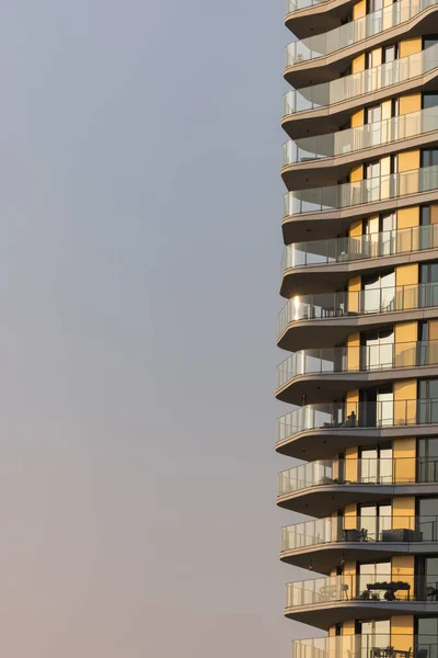 Vertical Shot Manhattan Tower Unique Shape Built 2020 Roermond Limburg — Stock Photo, Image