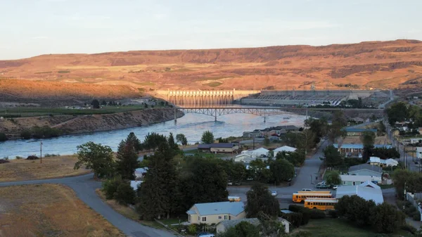 Şef Joseph Barajı Nın Washington Abd Deki Columbia Nehri Üzerindeki — Stok fotoğraf