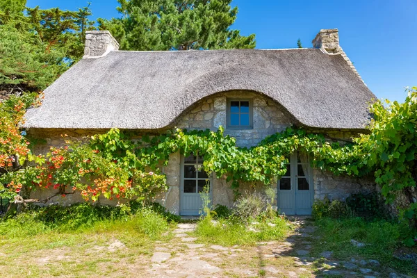 Brittany Morbihan Körfezindeki Ile Aux Moines Adası Köydeki Sazdan Kulübe — Stok fotoğraf