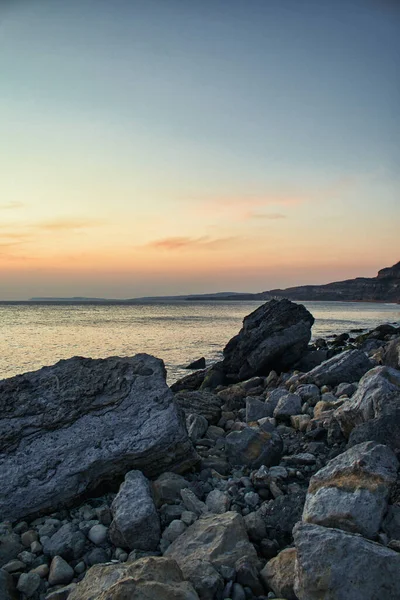 Uma Bela Vista Pôr Sol Ilha Wight — Fotografia de Stock