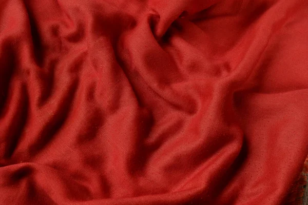 Egy Közeli Felvétel Egy Vörös Pamutszövetről — Stock Fotó