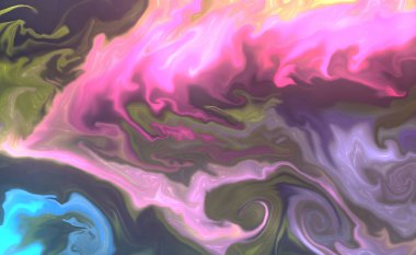 Alkol mürekkebi tekniğinde lüks bir sıvı sanatının renkli bir tasviri.