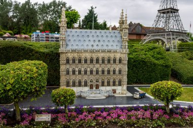 Belçika 'nın Brüksel kentindeki Leuven' s Town Hall in Mini-Avrupa minyatür tarihi Avrupa binaları parkı