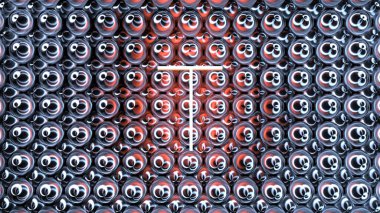 Soyut, pürüzsüz bir arkaplanda izole edilmiş neon bir mektubun çizimi