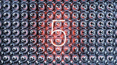 Soyut, pürüzsüz bir arkaplanda izole edilmiş neon bir mektubun çizimi