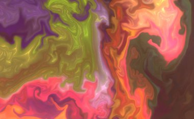 Alkol mürekkebi ve mürekkep renkleriyle modern sıvı sanatının soyut bir tablosu.