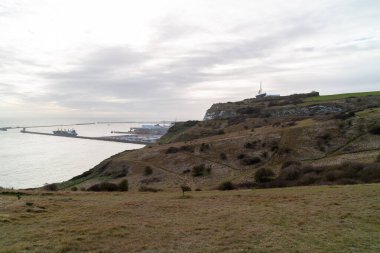 Dover Kent UK 'in Beyaz Kayalıkları - Ulusal Güven Parkı