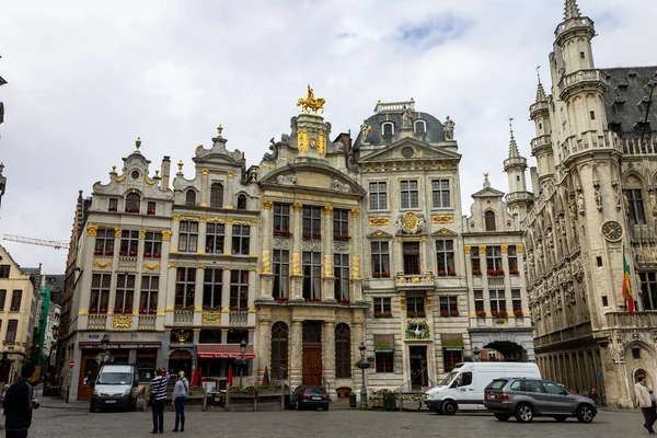 Zabytki Gildii Grand Place Centrum Brukseli Belgia Europa Pod Chmurnym — Zdjęcie stockowe