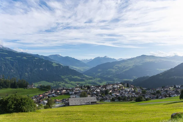 여름에는 스위스팔레라그 루번덴 상공의 구름낀 — 스톡 사진